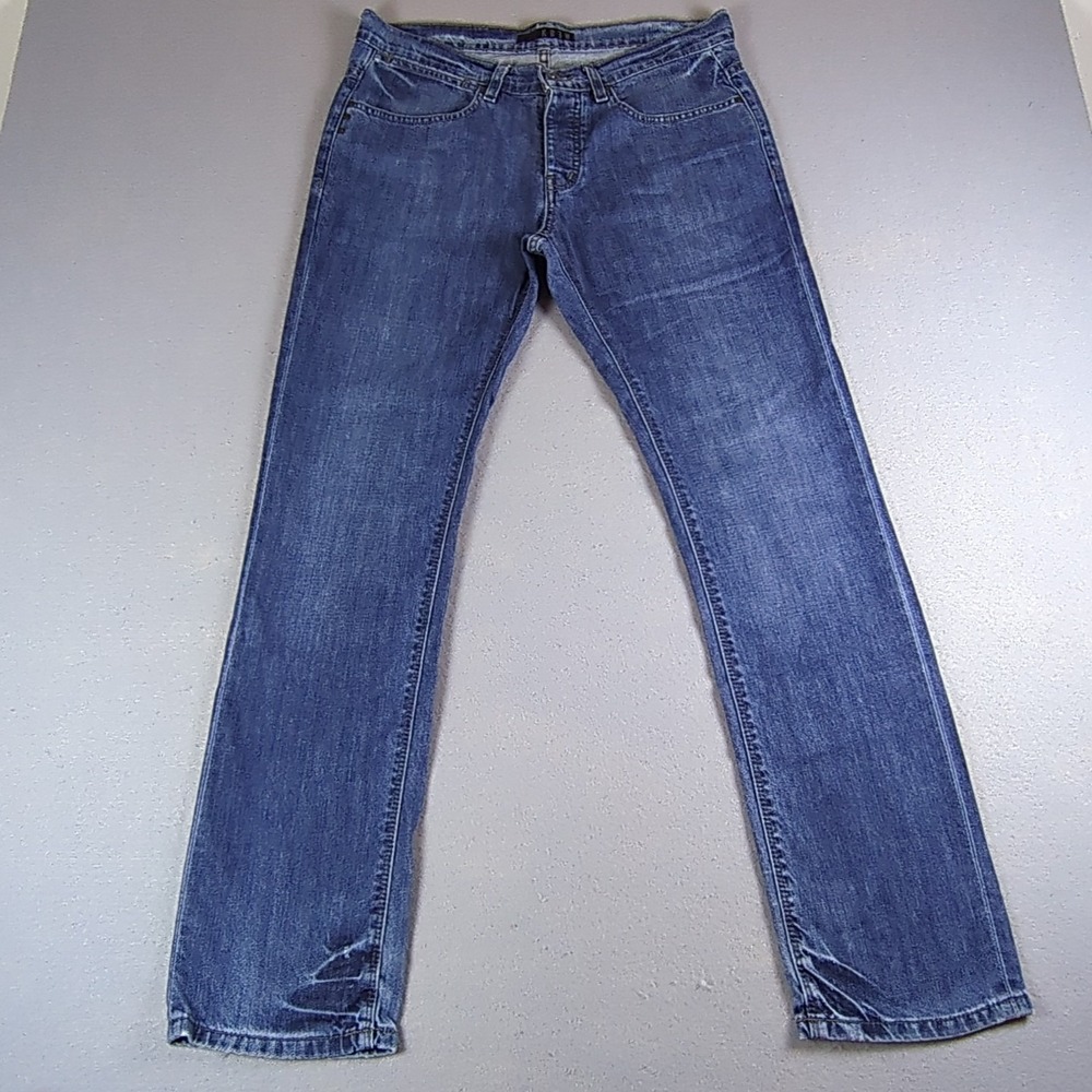 KR3W KSlim Jeans Mens 32x31 Blue Denim Button Fly Dark Wash Skater Krew Slim Fit